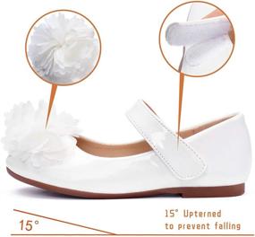img 3 attached to 👑 ADAMUMU Princess Mary Jane Girls Dress Shoes: Stylish Slip-On Ballet Flats with Bowknot Flower and Elastic Band for Parties, Weddings & Dress Up Costumes