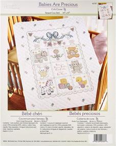 img 2 attached to Bucilla Stamped Cross Stitch Crib Cover Kit 40787 - Adorable 34 by 43-Inch Baby Blanket Design".