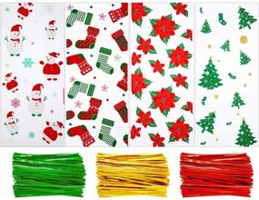 img 4 attached to Pieces Christmas Cellophane Candy Goodies Gift Wrapping Supplies