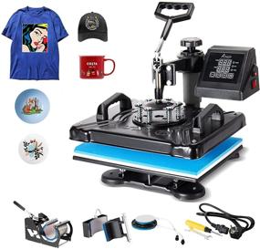 img 4 attached to 12x15 Combo 5-in-1 Vinyl Heat Press Machine - Swing Away, 360 Degree Rotation, Digital Industrial Sublimation for T-Shirt, Hat, Mug, and Plate Transfers