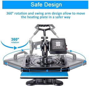 img 3 attached to 12x15 Combo 5-in-1 Vinyl Heat Press Machine - Swing Away, 360 Degree Rotation, Digital Industrial Sublimation for T-Shirt, Hat, Mug, and Plate Transfers