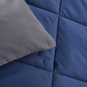 img 1 attached to 🛏️ All American Collection Reversible Down Alternative Comforter Set: Super Soft & Stylish Stitched Geometrical Diamond Pattern in Queen Size (Navy/Charcoal)