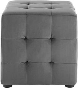 img 2 attached to 🛋️ Modway Contour Tufted Button Cube Performance Velvet Ottoman, Gray – Exceptional Quality and Style in a 15.5”L x 15.5”H Footrest