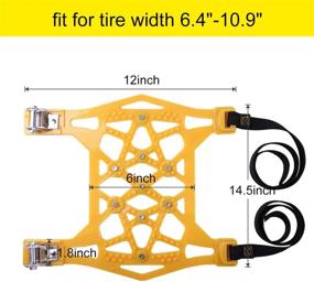 img 2 attached to 🚗 Снежные цепи Soyond для автомобилей, внедорожников, грузовиков и квадроциклов - Регулируемые универсальные противоскользящие зимние шины - Комплект из 6 штук (ширина 165-255мм/6.4-10.1'') - Светло-желтые
