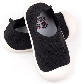 img 4 attached to 👶 Premium Baby First-Walking Shoes: 1-4 Years Unisex Soft Sole Trainers for Toddlers - Non Slip, Breathable, Lightweight Slip-on Sneakers