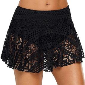 img 4 attached to Ecupper Womens Crochet Skirted Tankini