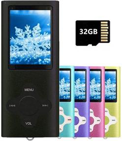 img 4 attached to 🎧 Black Portable Music Player with 32GB Micro SD Card - Runying MP3 MP4 Player, Supports up to 64GB