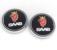 🐻 bearfire 2pcs saab emblem set: front hood & rear badge (68mm, black) - compatible with 03-10 saab 9-3 9-5 93 95 logo