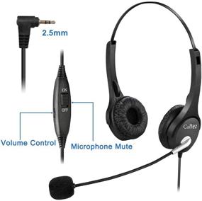 img 1 attached to 🎧 Callez 2.5mm Cordless Phone Headset Dual with Noise Canceling Mic - Compatible with DECT Phones Panasonic KX-TGE433B KX-TS880, AT&amp;T ML17929, Vtech, RCA, Cisco, Uniden, Ideal for Call Center, Home Office (C402D3)