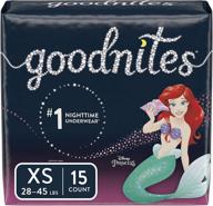 🩲 xs goodnites памперсы для девочек на ночь от ночного мочеиспускания, 15 шт. (условия упаковки могут отличаться) логотип