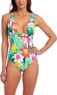 👙 la blanca v-neck one piece swimsuit for women logo