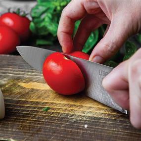 img 2 attached to 🔪 Legendary 8-Inch Chef Knife Set: German Steel, Walnut Handle, Finger Guard and Box Included