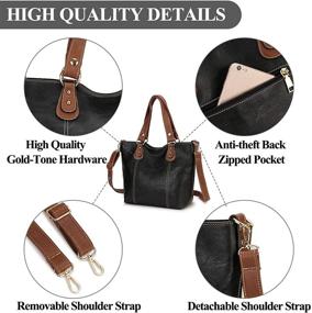 img 1 attached to 👜 Дизайнерская сумка RAVUO: стильная женская сумка с верхней ручкой и кошелек.