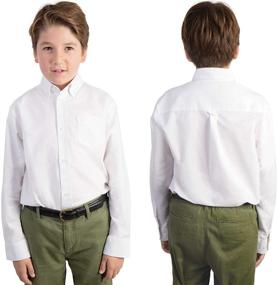 img 1 attached to 👕 Nautica Boys' Solid Long-Sleeve Button-Down Shirt - Classic Style and Quality