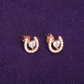 img 1 attached to AKTAP Horseshoe Earrings Fashion Zirconia