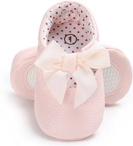 img 3 attached to LINKEY Baby Girls Mary Jane Princess Dress Shoes with Bowknot - Crib Shoes for Photos