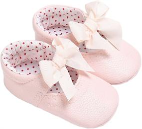 img 4 attached to LINKEY Baby Girls Mary Jane Princess Dress Shoes with Bowknot - Crib Shoes for Photos