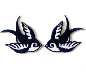 img 1 attached to Tyga_Thai Embroidered Applique Clothing Iron Bird Swallow BK