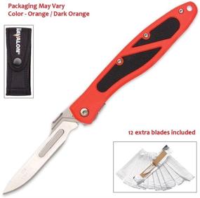 img 2 attached to ✂️ Havalon Piranta-Edge Blaze Orange Handle with 12 Extra Razor-Sharp Blades