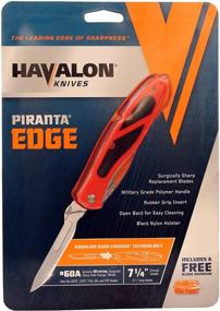 img 1 attached to ✂️ Havalon Piranta-Edge Blaze Orange Handle with 12 Extra Razor-Sharp Blades