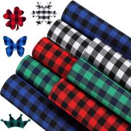 🎄 christmas buffalo plaid heat transfer vinyl bundle - 8-piece iron-on cloth patches for winter logo