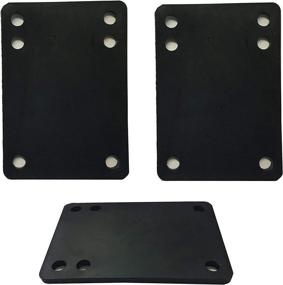 img 4 attached to VJ Longboard Skateboard Riser Pads: Set of 2 Rubber Pads in 3mm, 6mm, 12mm, and 14mm Sizes - Black