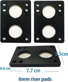 img 2 attached to VJ Longboard Skateboard Riser Pads: Set of 2 Rubber Pads in 3mm, 6mm, 12mm, and 14mm Sizes - Black