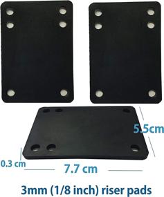 img 3 attached to VJ Longboard Skateboard Riser Pads: Set of 2 Rubber Pads in 3mm, 6mm, 12mm, and 14mm Sizes - Black