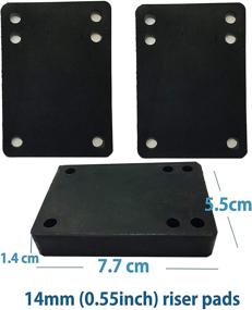 img 1 attached to VJ Longboard Skateboard Riser Pads: Set of 2 Rubber Pads in 3mm, 6mm, 12mm, and 14mm Sizes - Black