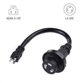 img 3 attached to ⚡️ Cable Matters 15A to 30A RV Adapter (30 Amp to 15 Amp Converter) - NEMA 5-15P to L5-30R in 1.5 Feet