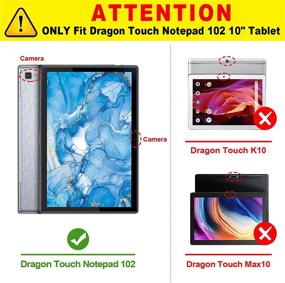 img 3 attached to 📱 Fintie Premium PU Leather Protective Case Stand Cover for Dragon Touch Notepad 102, Pritom Tronpad L10 10-inch Tablet - Compatible with YESTEL T5, Blackview Tab8 10.1” Android Tablet (Black)