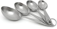 🥄 silver 9-inch lindy's set of 4 stainless steel scoops measuring spoons logo