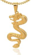 🐉 18k gold stainless steel dragon pendant necklace - fusamk hip hop plated logo