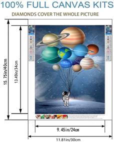 img 1 attached to Набор для алмазной живописи для взрослых и детей - маленький дизайн "Маленький астронавт" - идеальные подарки на праздники для женщин, молодежи и студентов - набор для самостоятельного творчества с алмазной живописью.