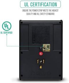 img 1 attached to 🔌 Nekteck, адаптер сетевой розетки с защитой от перенапряжения – 4 вращающихся гнезда с двумя портами USB для зарядки – 540 Джоулей подавитель для путешествий или использования дома/в офисе.
