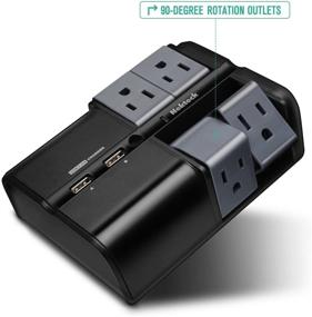 img 3 attached to 🔌 Nekteck UL Listed Surge Protector Wall Tap Adapter – 4 Rotating Outlets with Dual USB Charging Ports – 540 Joules Suppressor for Travel or Home/Office Use