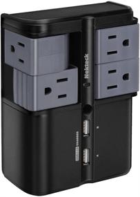 img 4 attached to 🔌 Nekteck UL Listed Surge Protector Wall Tap Adapter – 4 Rotating Outlets with Dual USB Charging Ports – 540 Joules Suppressor for Travel or Home/Office Use