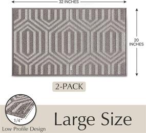 img 3 attached to 🚪 Emerson Essentials Indoor Outdoor Doormats 2 Pack - Absorbent, Durable, Non-Slip Rugs for Entrance Ways - Gray, 32x20
