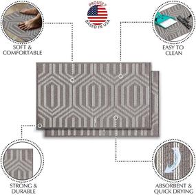 img 2 attached to 🚪 Emerson Essentials Indoor Outdoor Doormats 2 Pack - Absorbent, Durable, Non-Slip Rugs for Entrance Ways - Gray, 32x20