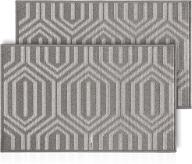 🚪 emerson essentials indoor outdoor doormats 2 pack - absorbent, durable, non-slip rugs for entrance ways - gray, 32x20 логотип