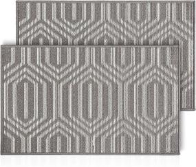 img 4 attached to 🚪 Emerson Essentials Indoor Outdoor Doormats 2 Pack - Absorbent, Durable, Non-Slip Rugs for Entrance Ways - Gray, 32x20