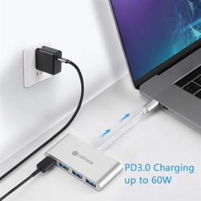 img 2 attached to 💻 USB-C Hub with 3 USB3.0 Ports and USB-C PD Charging Port for MacBook PRO 2019/2018/2017, Google Chromebook Pixel, Lenovo Yoga 720 - 4-in-1 Design