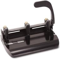 adjustable heavy duty officemate 2-3 hole punch with lever handle, 32-sheet capacity, black (90078) logo