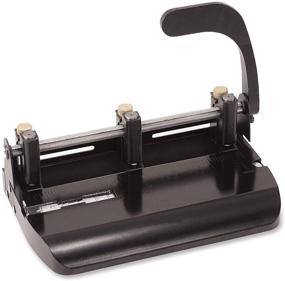 img 4 attached to Adjustable Heavy Duty Officemate 2-3 Hole Punch with Lever Handle, 32-Sheet Capacity, Black (90078)