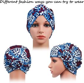 img 3 attached to SATINIOR Pieces African Pre Tied Headwrap Sports & Fitness