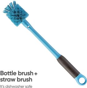 img 2 attached to Owala 2-in-1 Water Bottle & Straw Cleaning Brush, Smokey Blue (C04745)