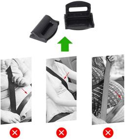 img 2 attached to 🚗 KEQKEV Car Seatbelt Adjuster and Belt Clip - Shoulder Neck Strap Positioner Set (2 Pack)
