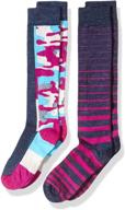 🧦 high ridge gear girls' little 2 pack ombre and camo knee high anti-odor socks: stylish and odor-fighting! logo