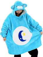 vavalad blue bear sweatshirt animal wearable blanket: cozy tv-blanket & cosplay costume for men, women, and teens - one size fits all logo