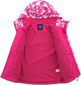 img 2 attached to 🧥 Unisex Hooded Color Block Waterproof Windbreaker Jacket with Fleece Lining for M2C Boys and Girls